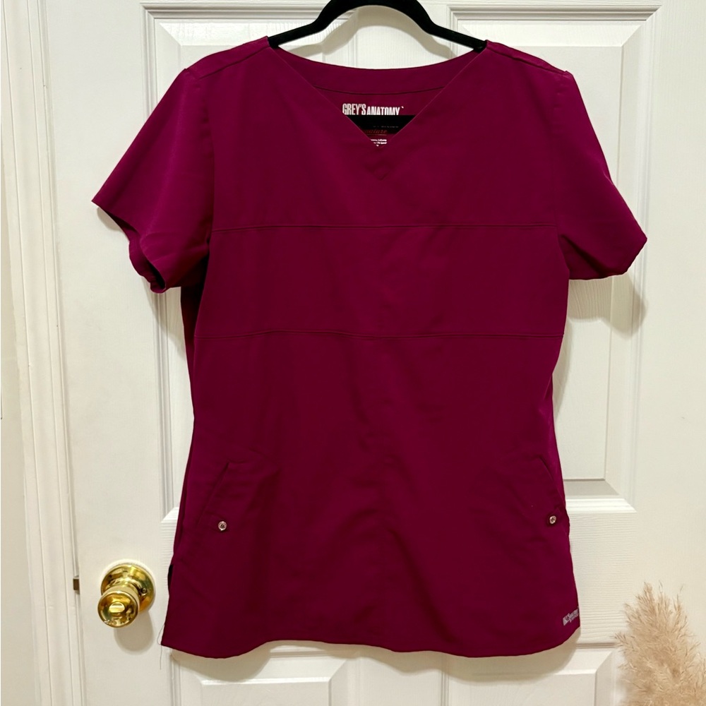 Grey's Anatomy Women's Burgundy Scrub Top